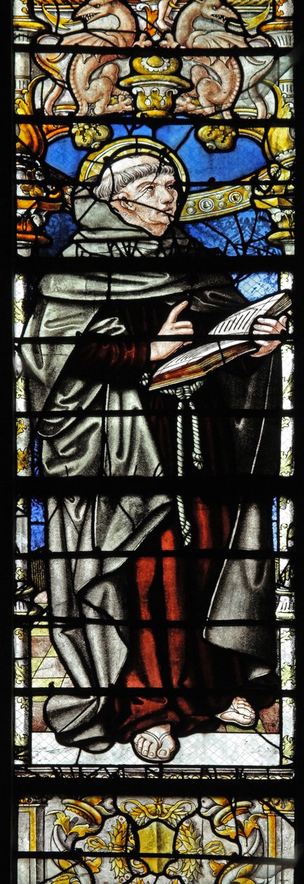 Ventana w1 que representa a San Thibault de French School