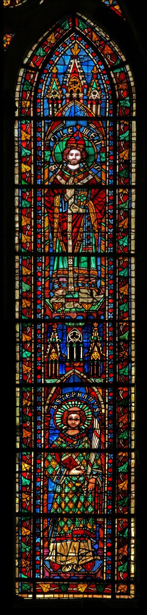 Ventana w201 que representa a San Esteban y San Clemente de French School
