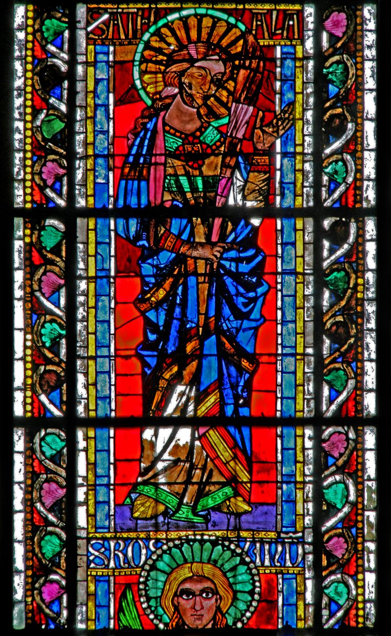 Ventana w202 que representa a Santa Attale de French School