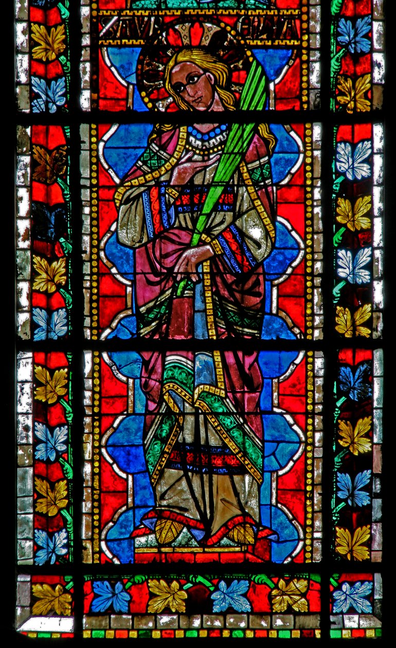 Ventana w202 que representa a Santa Aurelia de French School