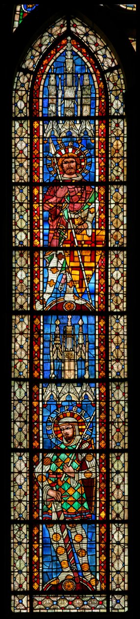 Ventana w203 que representa a San Exuperio y San Demetrio de French School