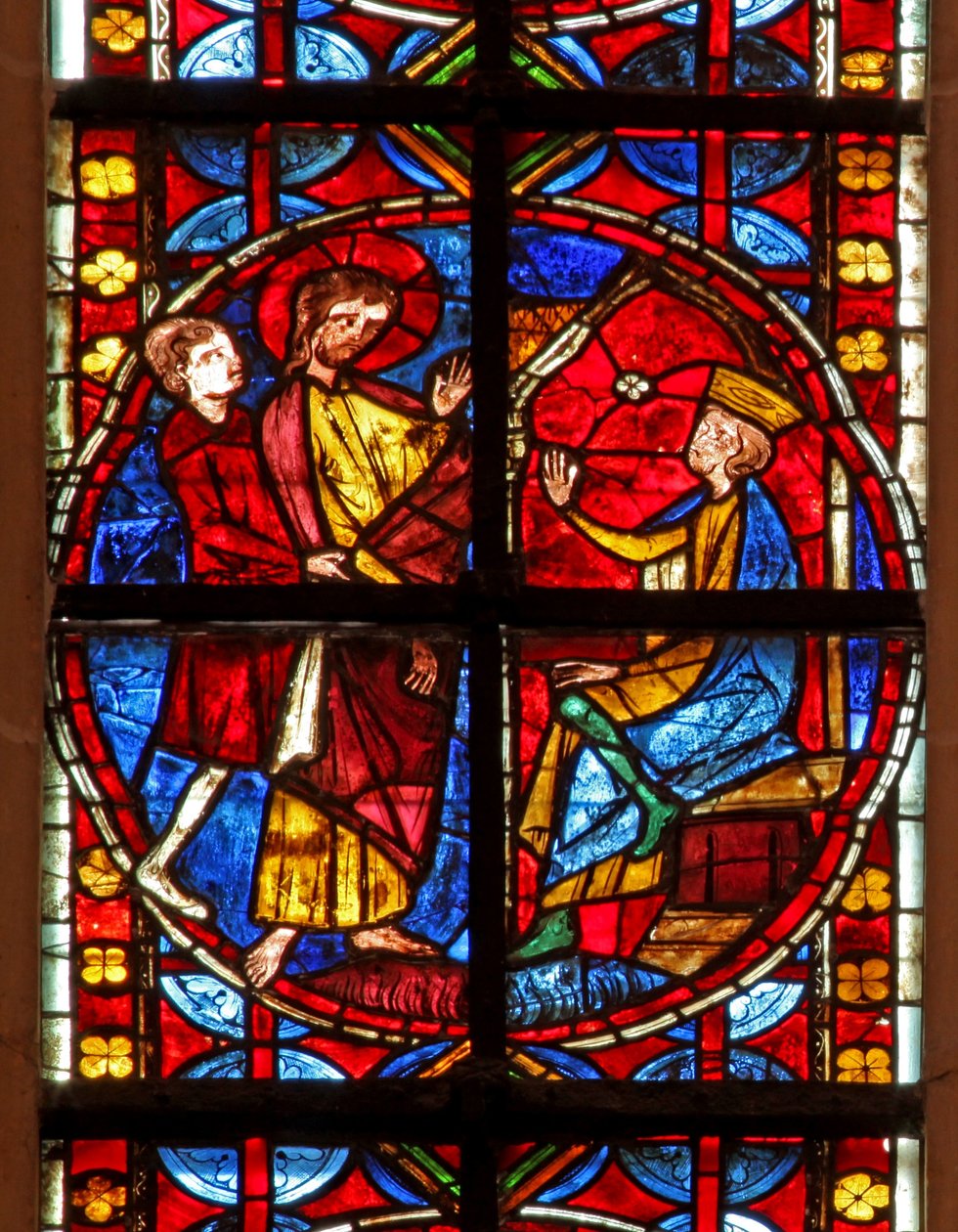 Ventana w210 que representa a Santiago ante Herodes de French School