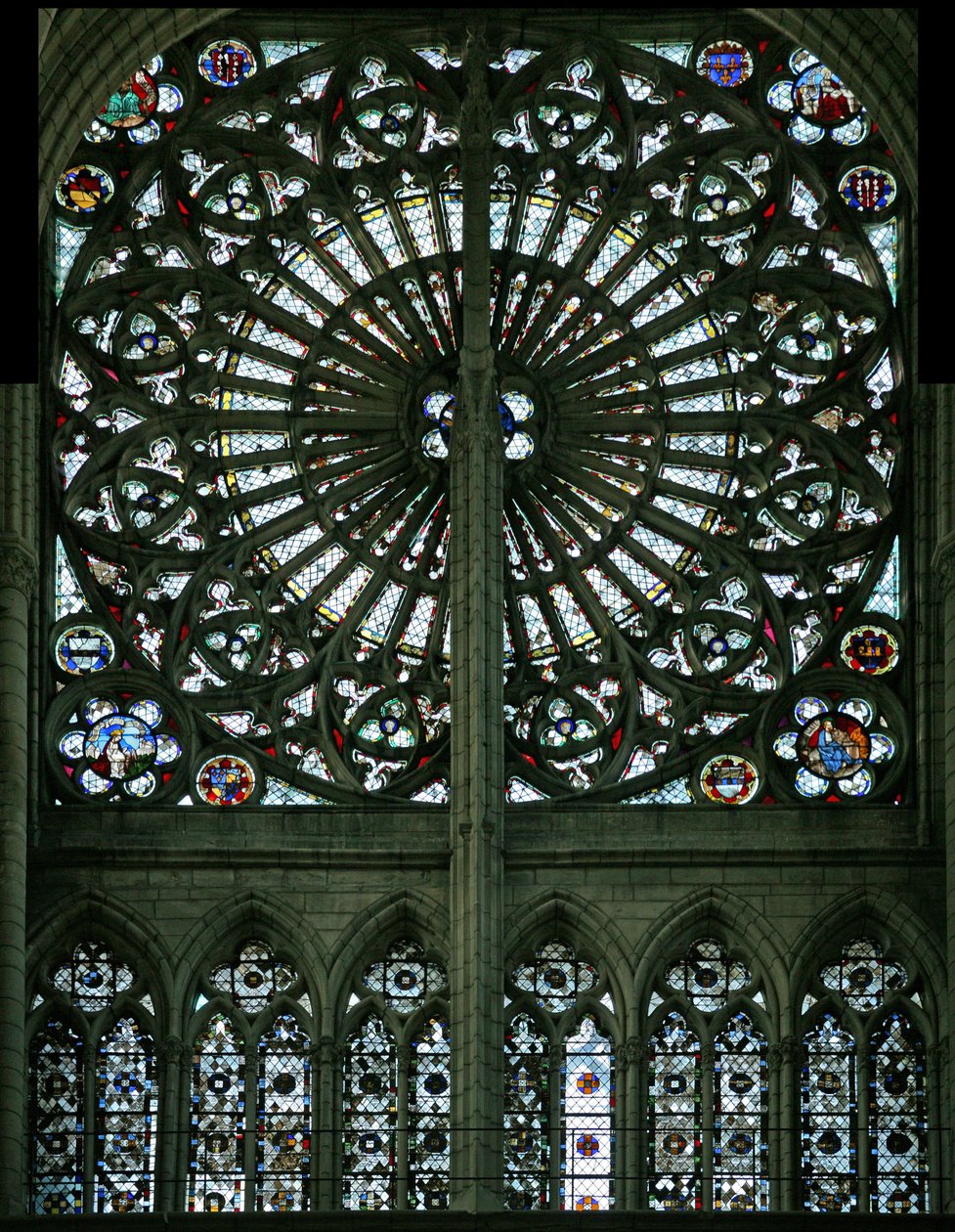 Los evangelistas y grisalla (rosetón - interior) de French School