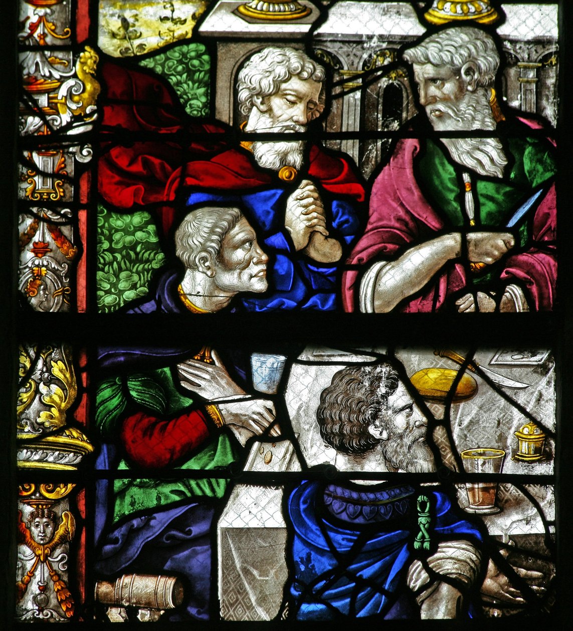 Ventana que representa la Última Cena de French School