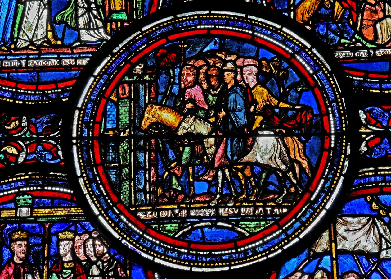San Tomás Becket en camino a Canterbury de French School