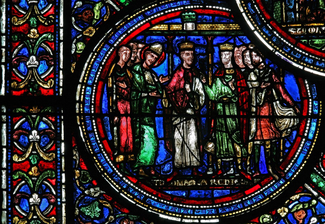 San Tomás Becket con Enrique II y Luis VII de French School