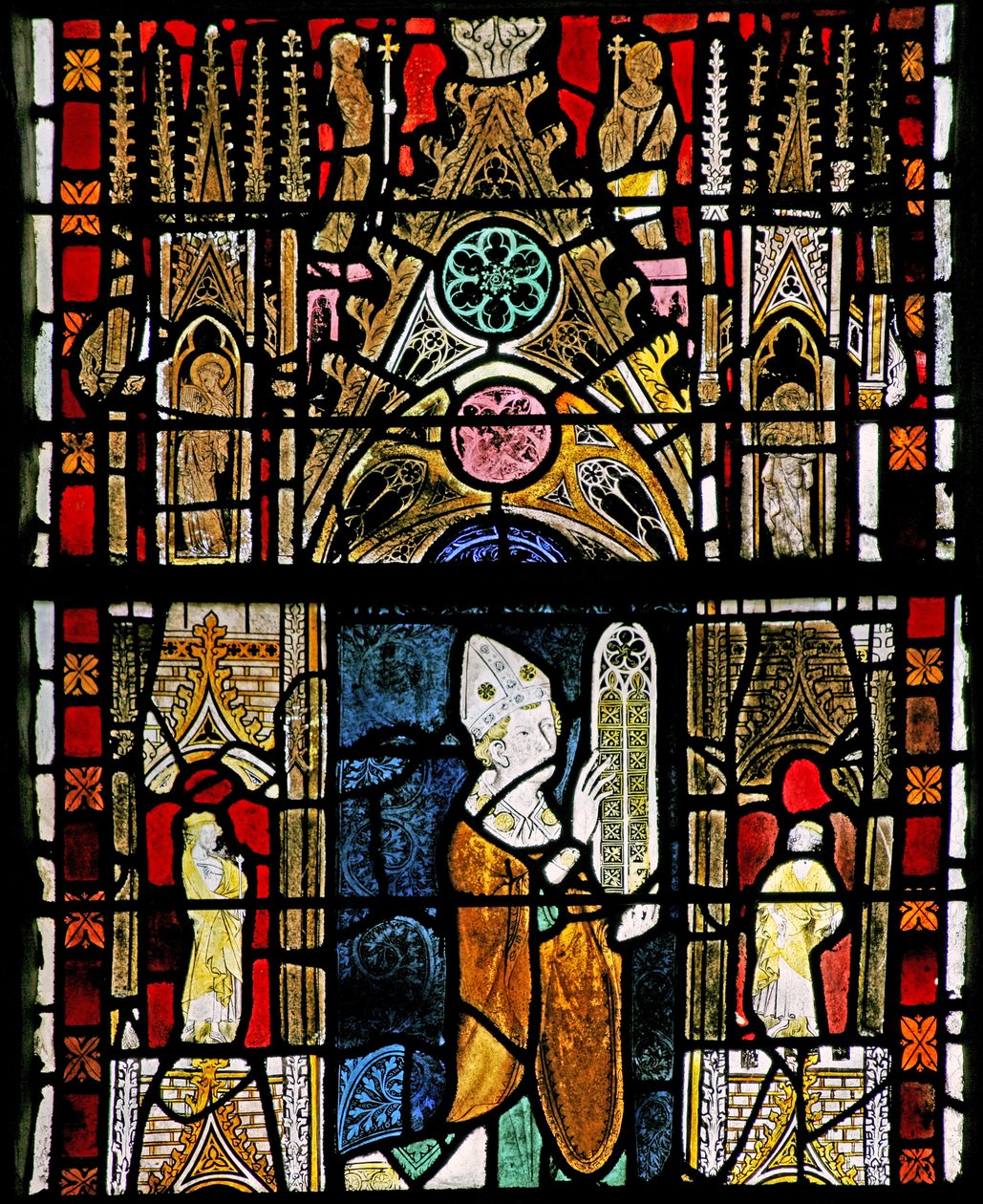 Donante - obispo con ventana de French School