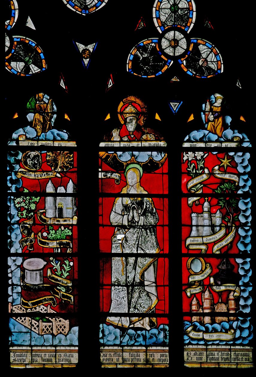Ventana w27 que representa la Letanía de la Virgen de French School