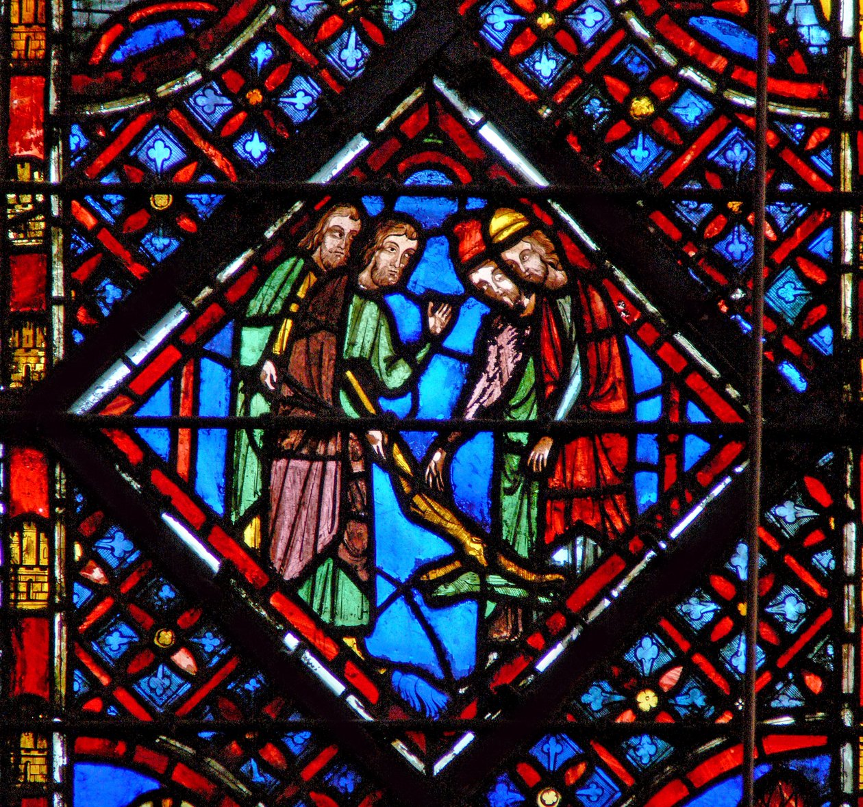 Ventana w2 La vara de Aarón se convierte en serpiente Éxodo VII 10-12 de French School
