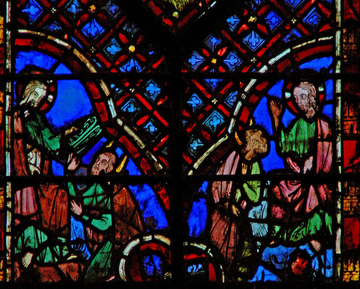 Ventana w2 Dios da a Moisés las Tablas de la Ley Éxodo XXXI 18 de French School