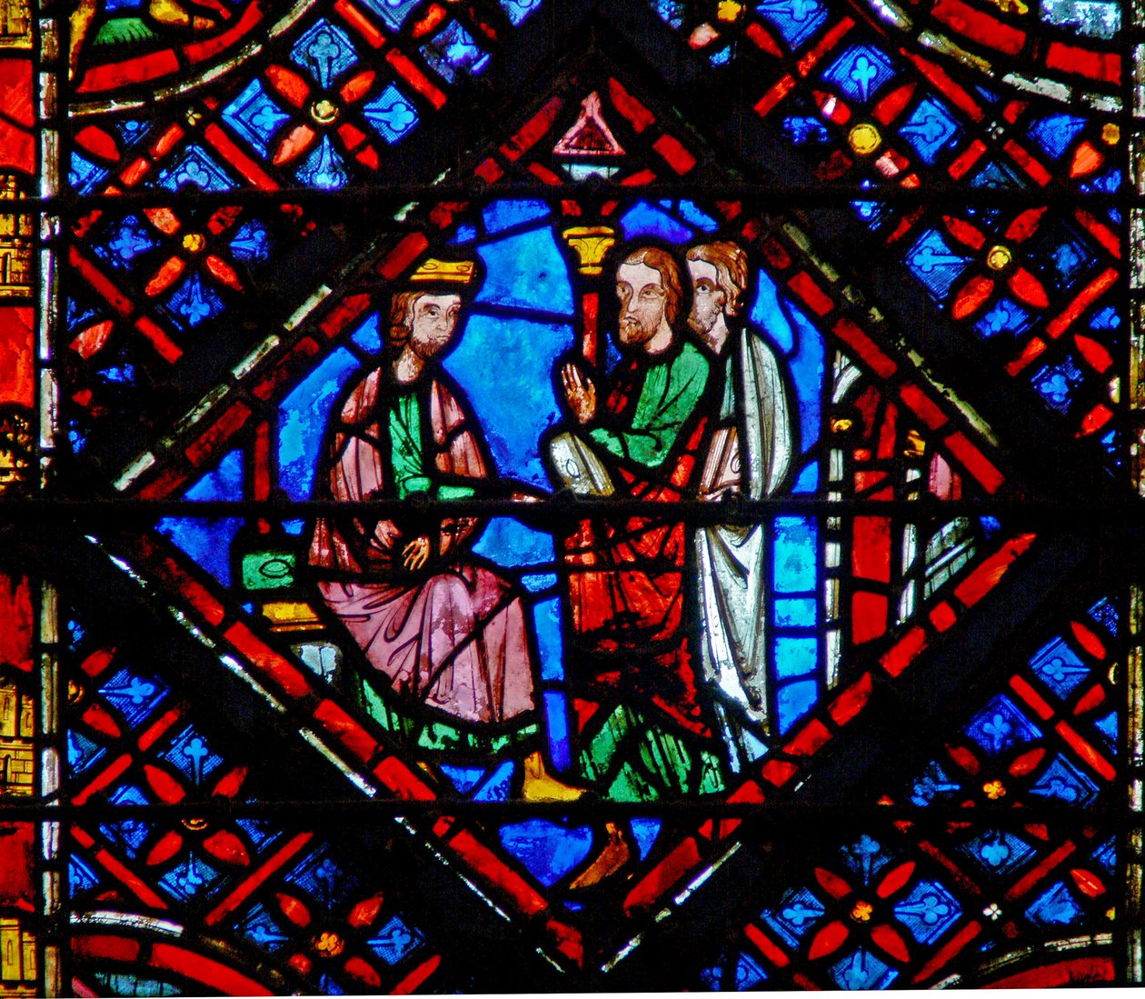 Ventana w2 Moisés y Aarón ante el faraón Éxodo V 1 de French School