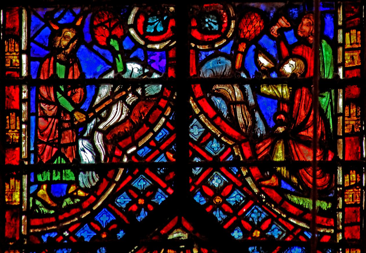Moisés golpea la roca de Horeb de French School