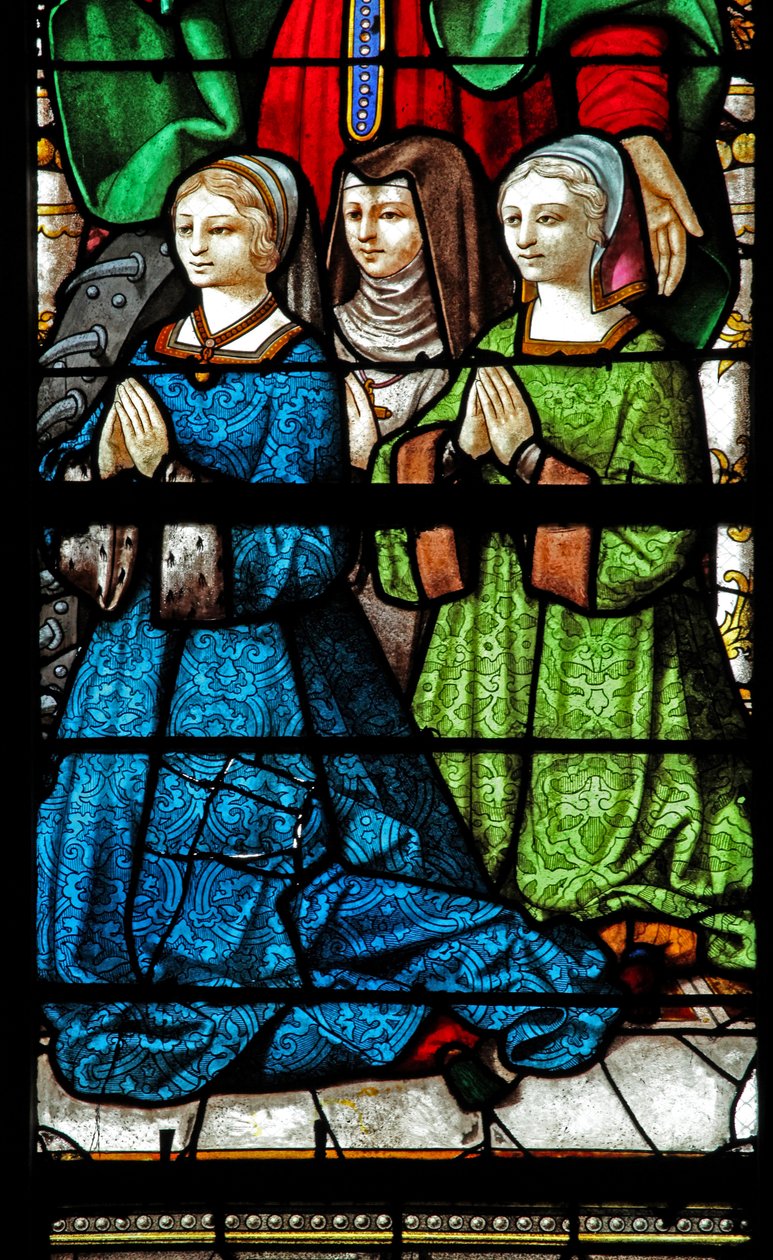 Ventana w2 que representa a 3 jóvenes donantes femeninas (moderno) de French School