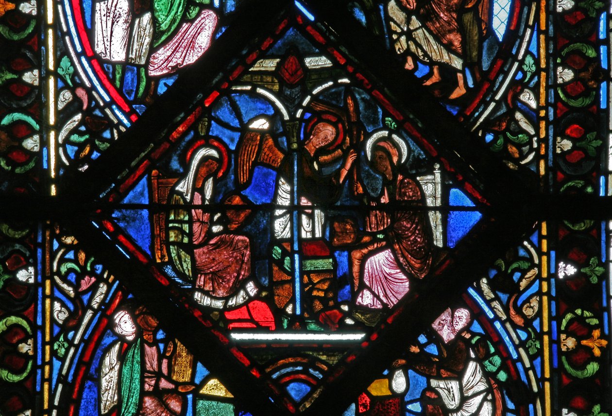 Ventana w2 que representa la Anunciación de French School