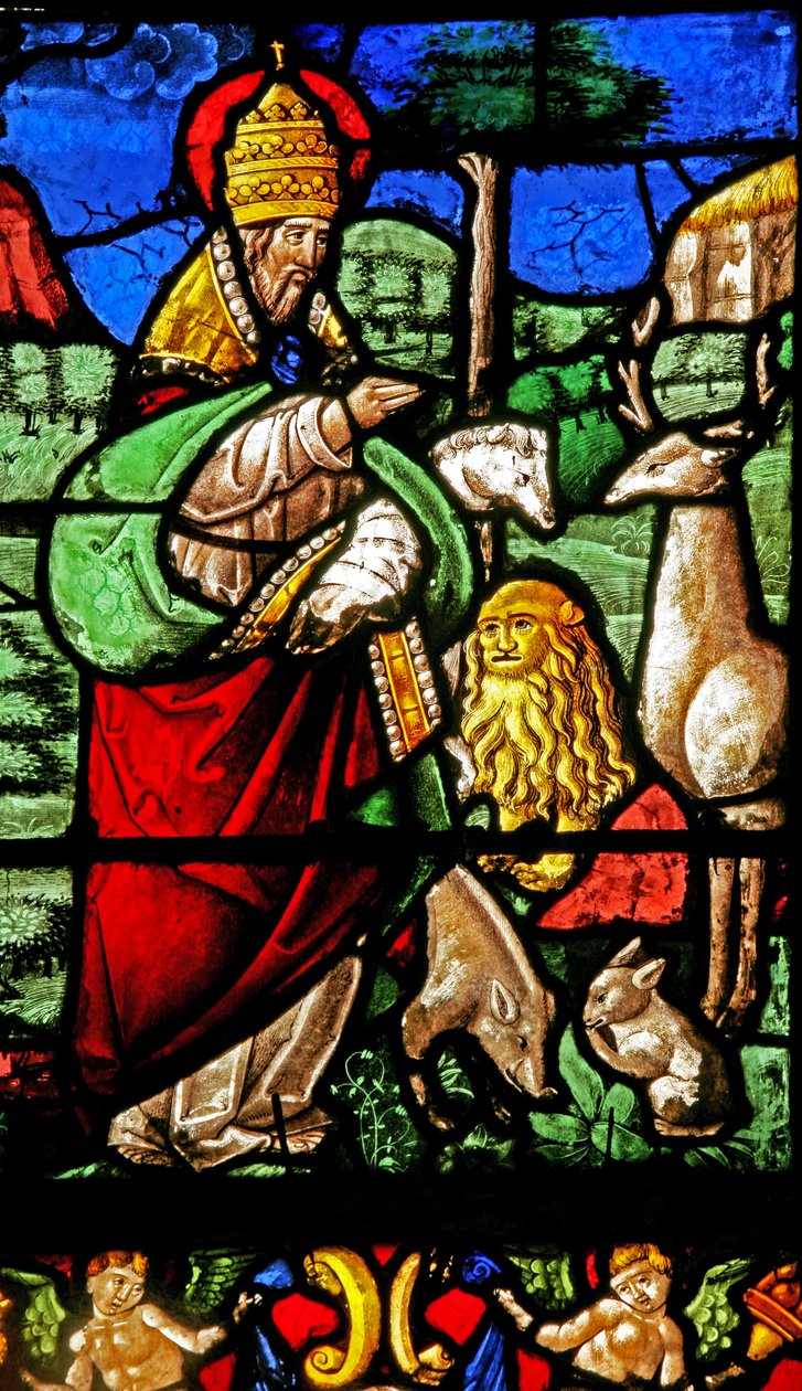Ventana w2 que representa la Creación de los animales de French School