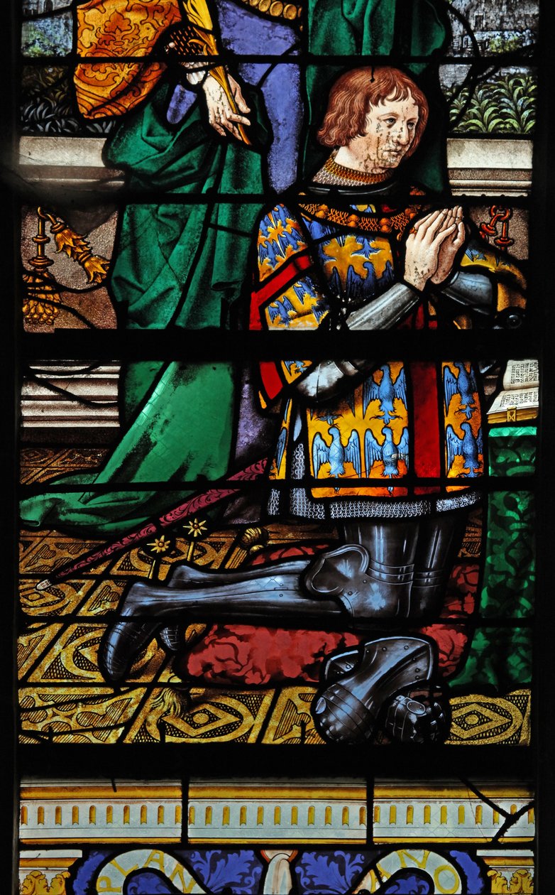 Ventana w3 que representa a un donante - Jean de Montmorency de French School