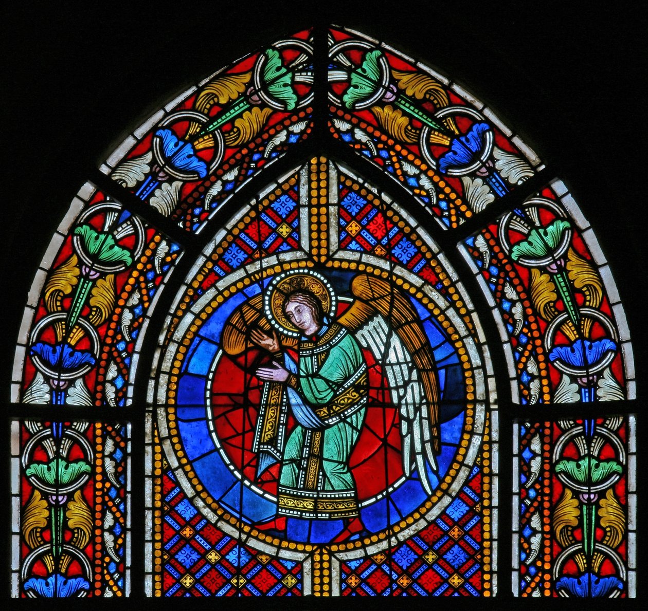 Ventana w3 que representa a un ángel de French School