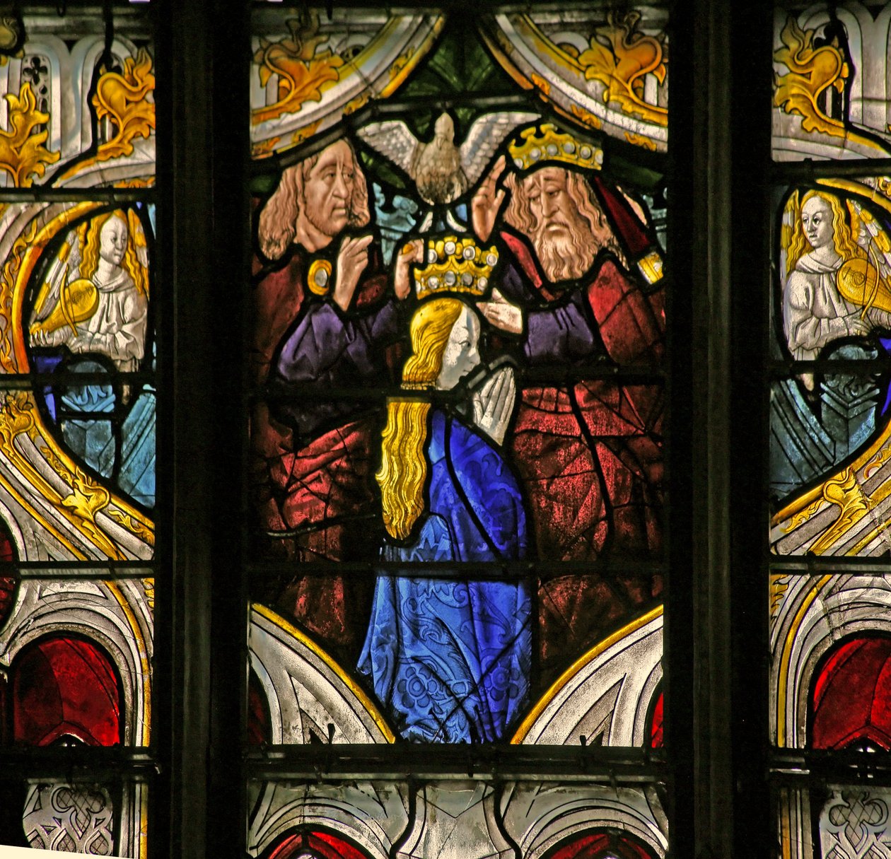 La coronación de la Virgen de French School