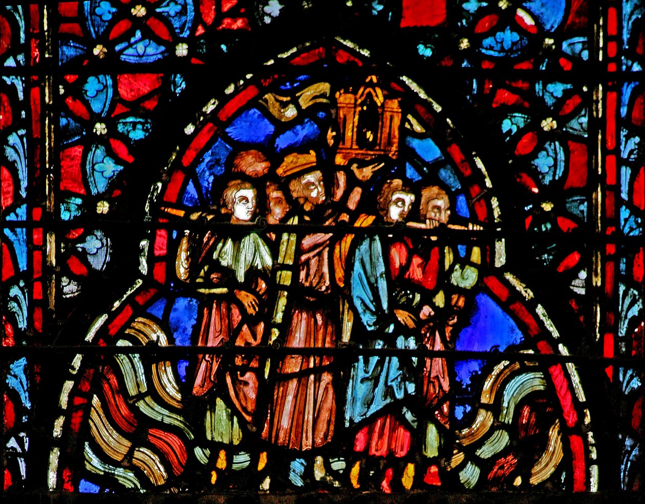 Ventana w4 el Cruce del río Jordán con el Arca de la Alianza. Josué III 15-16 de French School