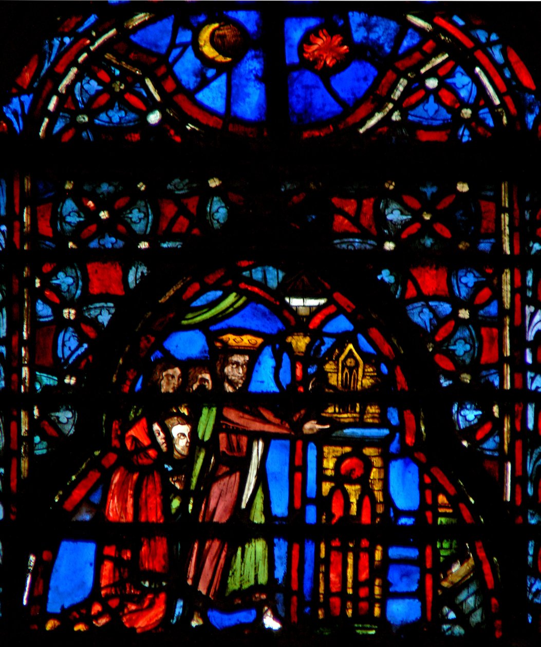 Ventana w4 el Tabernáculo en Silo. Josué XVIII 1 de French School