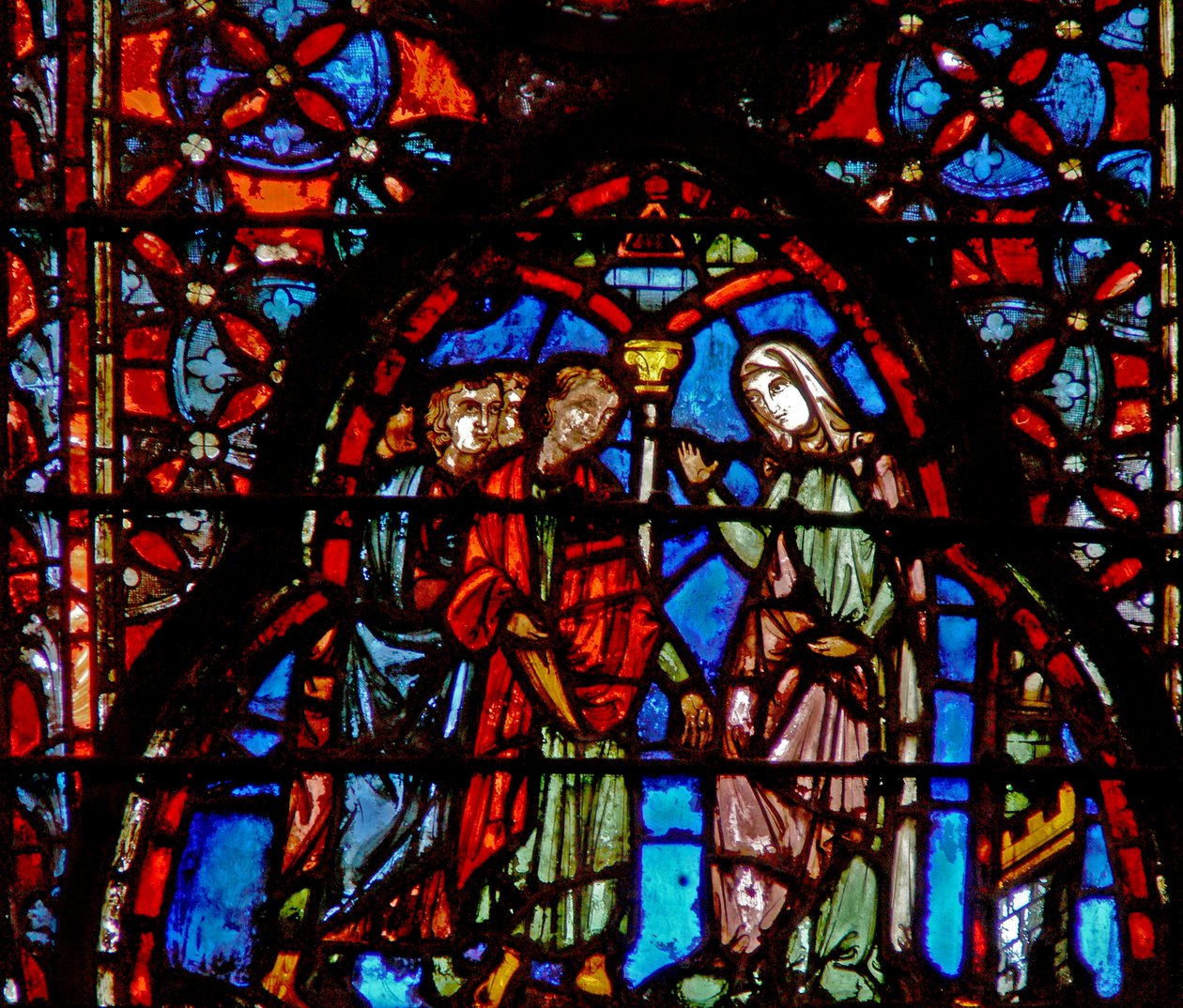 Ventana w4 la prostituta Rahab con los espías. Josué II de French School
