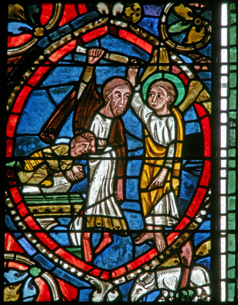 Un ángel detiene a Abraham de sacrificar a Isaac de French School