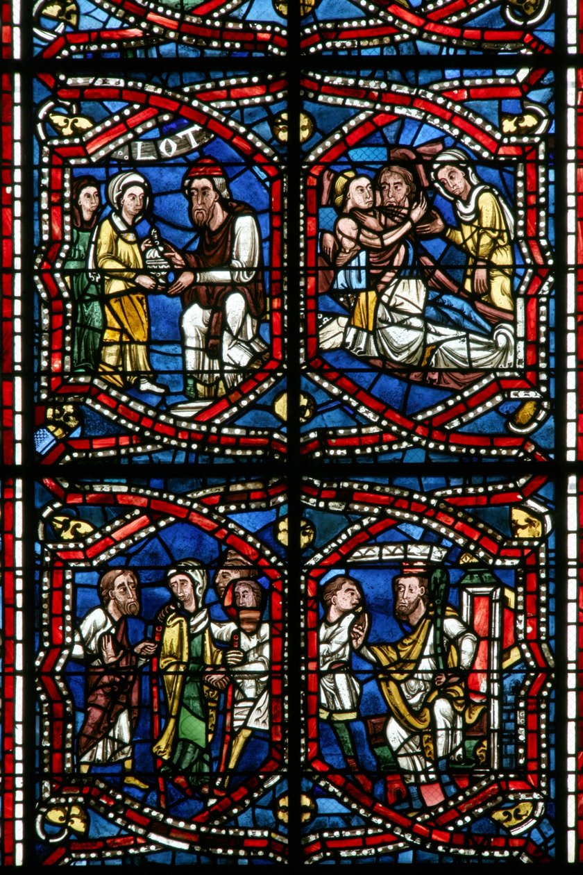 Ventana w5-R que representa un detalle del diseño (vidriera) de French School
