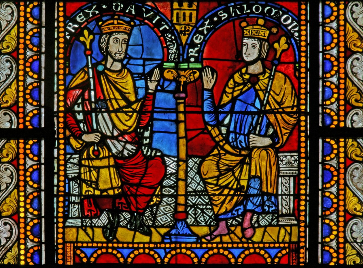 Ventana w5 que representa a David y Salomón de French School