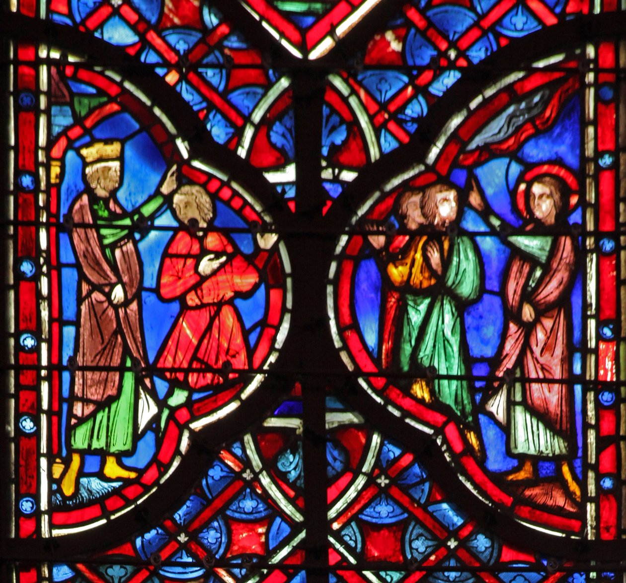 Ventana w6L Isaías ante el Rey Acaz. Is 7 14 de French School