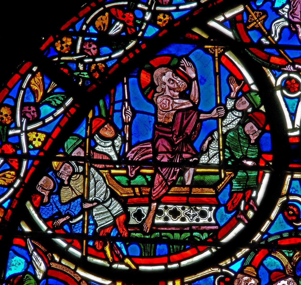 Ventana w6 que representa la Resurrección | French School