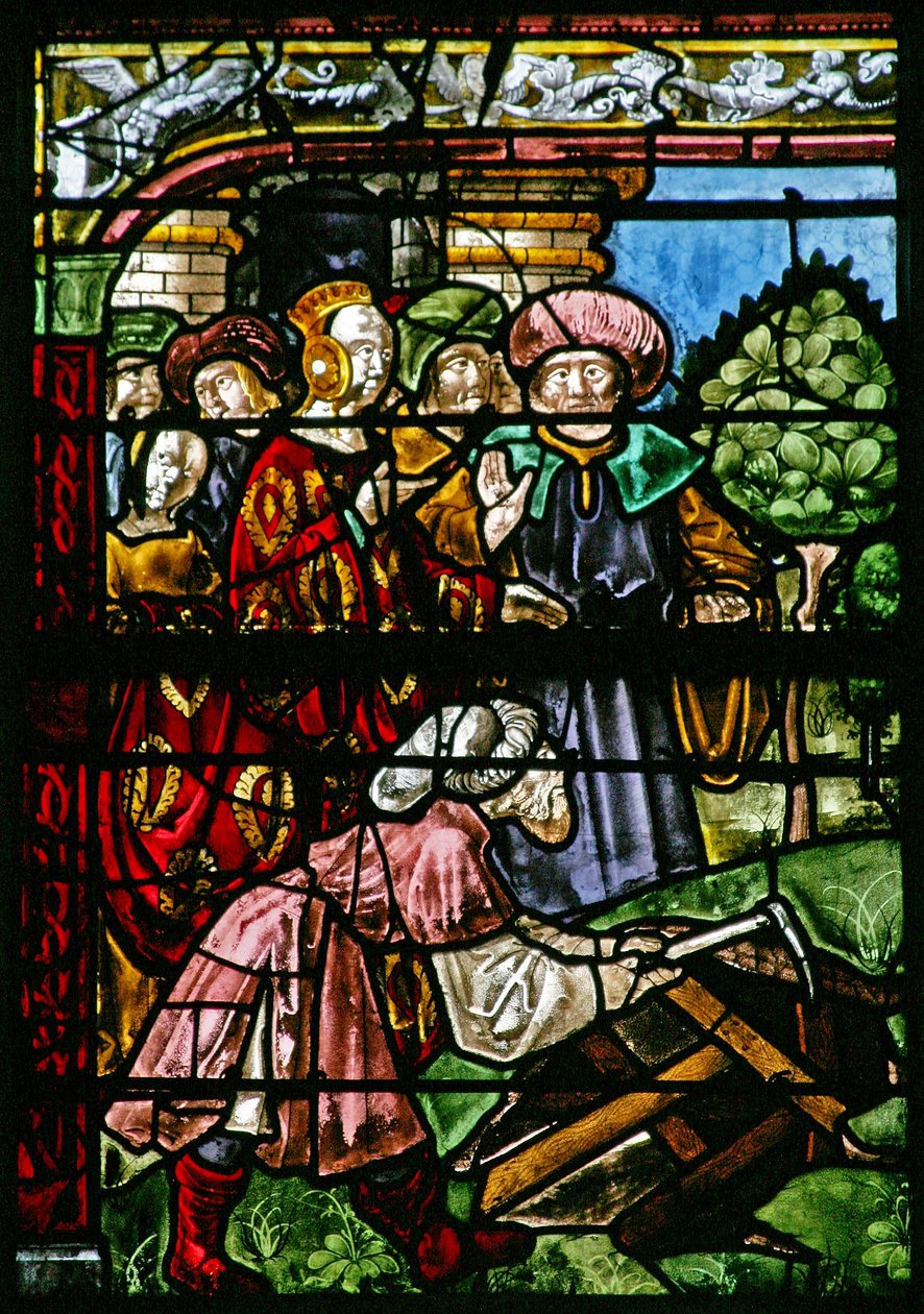 Ventana w8 que representa a Santa Elena encontrando la Cruz de French School