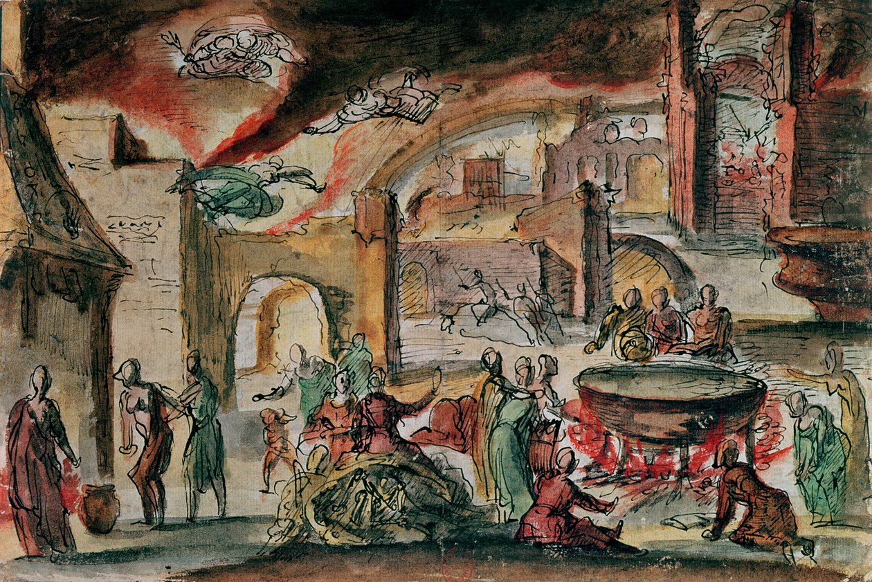 Escena de Brujería, probablemente un escenario, segunda mitad del siglo XVII de French School