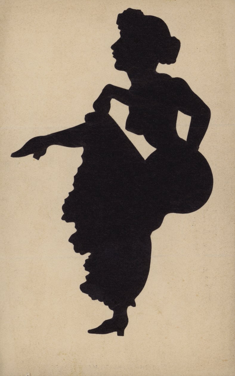 Mujer bailando el can-can (litografía) de French School