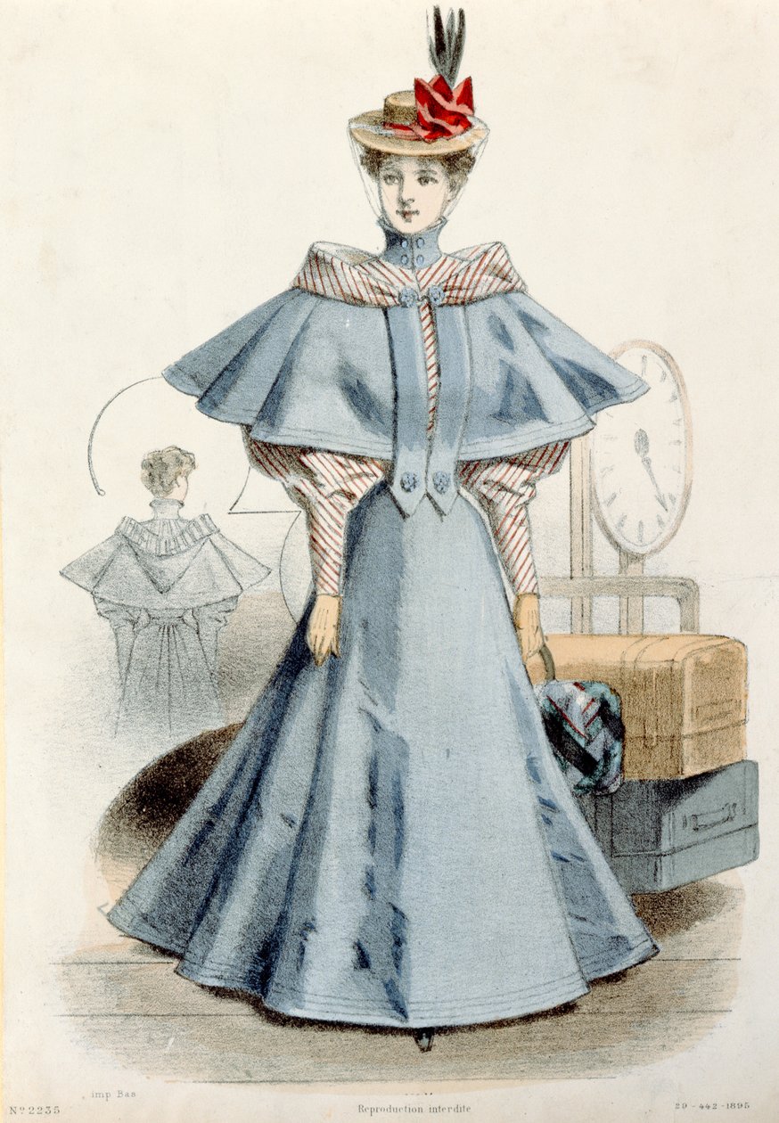 Mujer con vestido de viaje, de Le Coquet, 1895 de French School