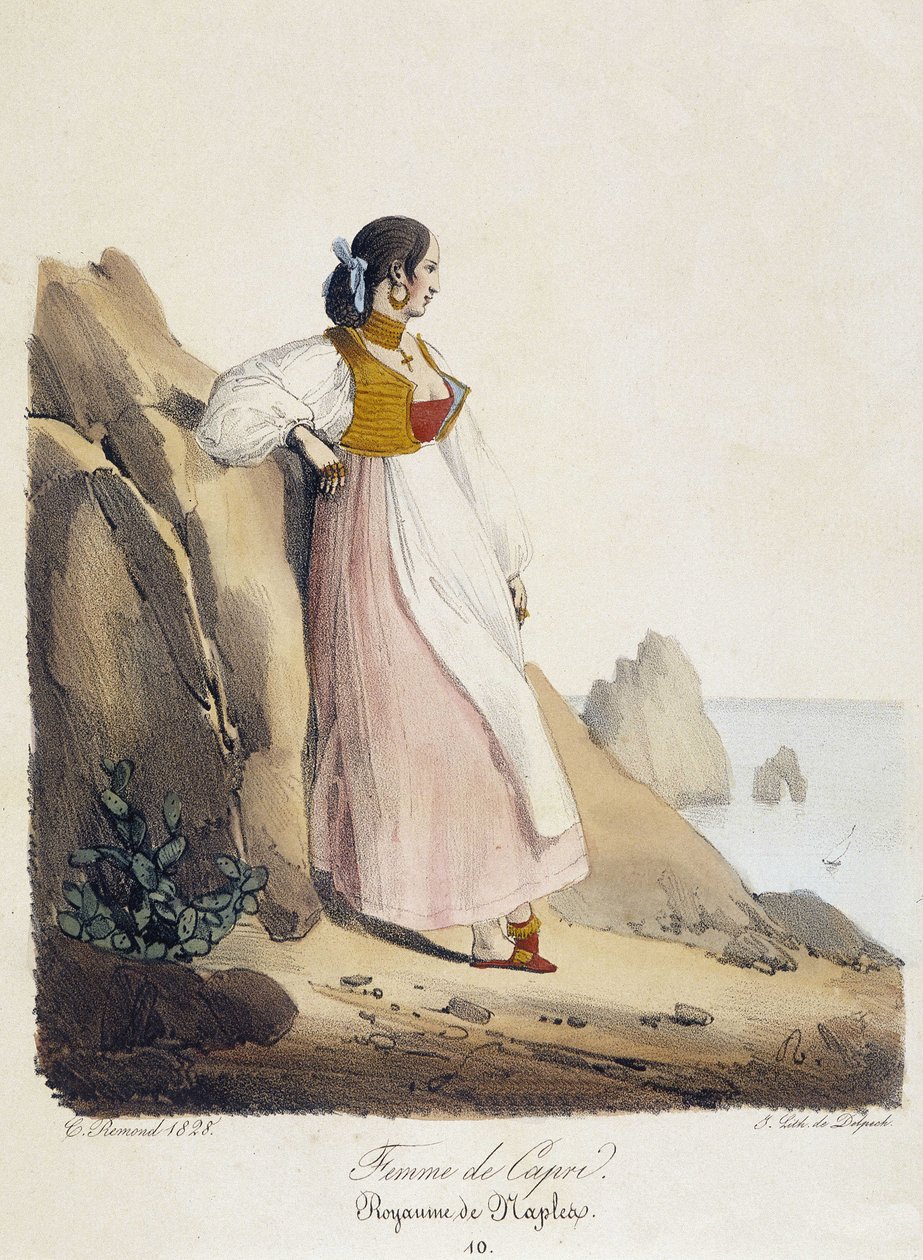 Mujer de Capri - Reino de Nápoles de French School