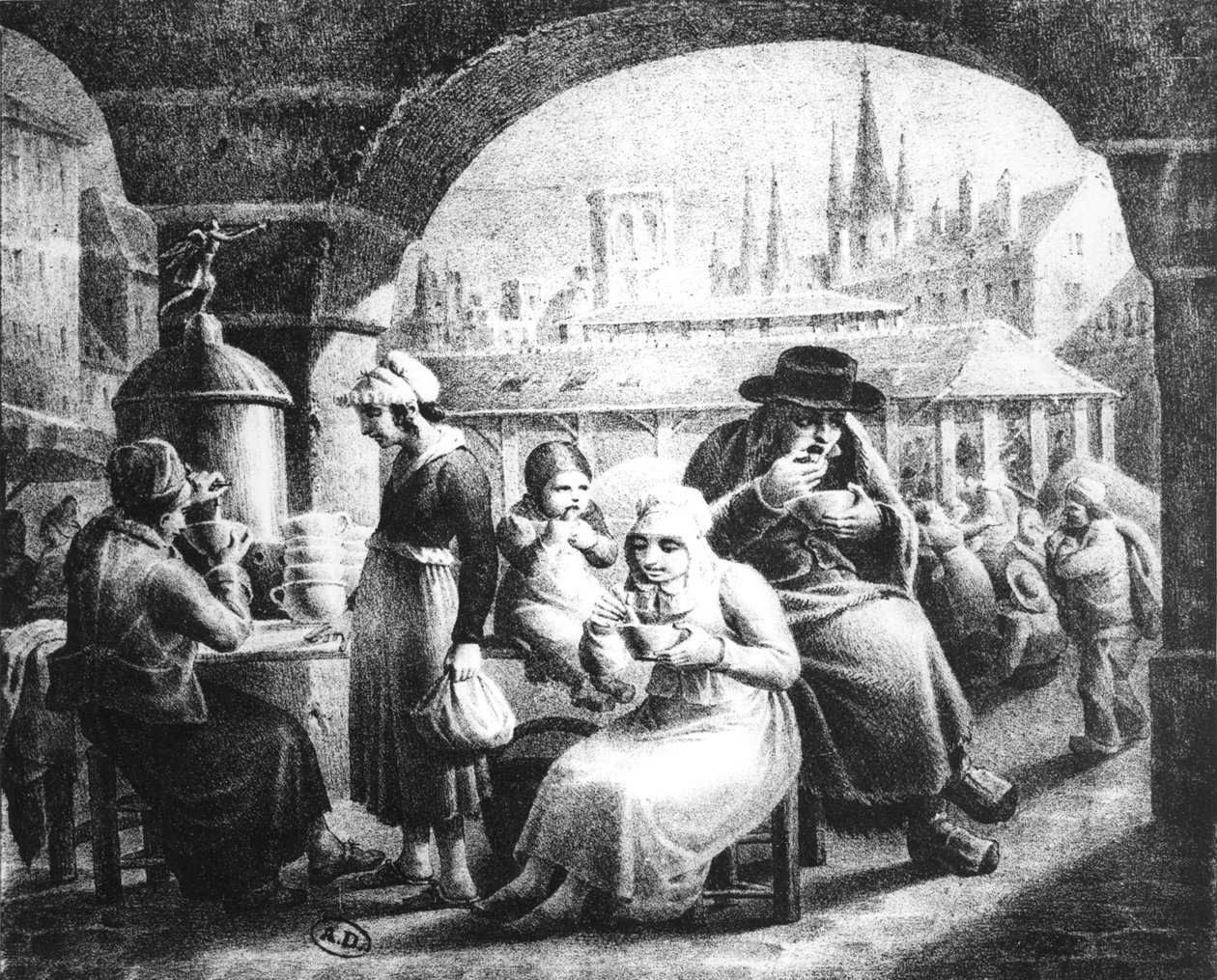 Mujer vendiendo café, c. 1820 de French School