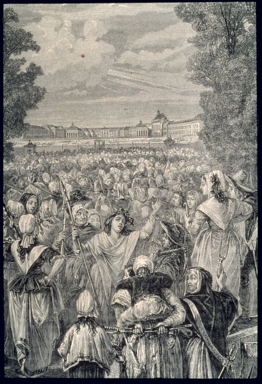Las mujeres marchan sobre Versalles, 5-6 de octubre de 1789 de French School