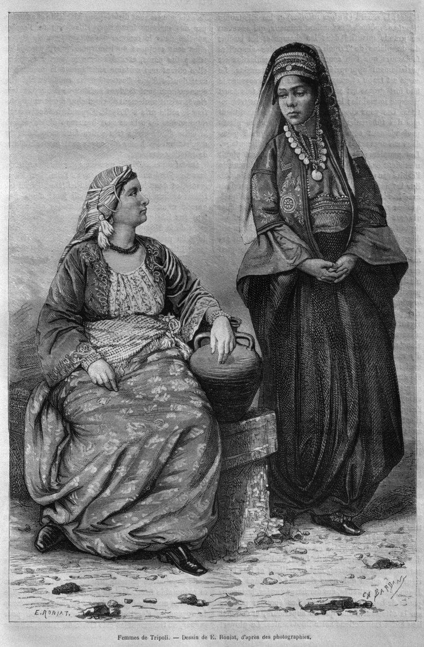 Mujeres de Trípoli, de La Syrie daujourdhui. Voyages dans la Phenicie, le Liban et la Judee. 1875-1880 de Louis Charles Emile Lortet, 1884 de French School