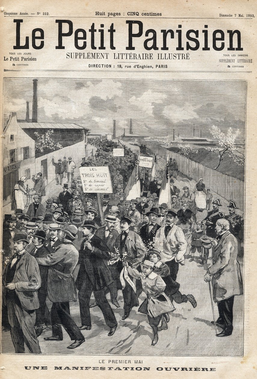 Manifestación de trabajadores el 1 de mayo de French School