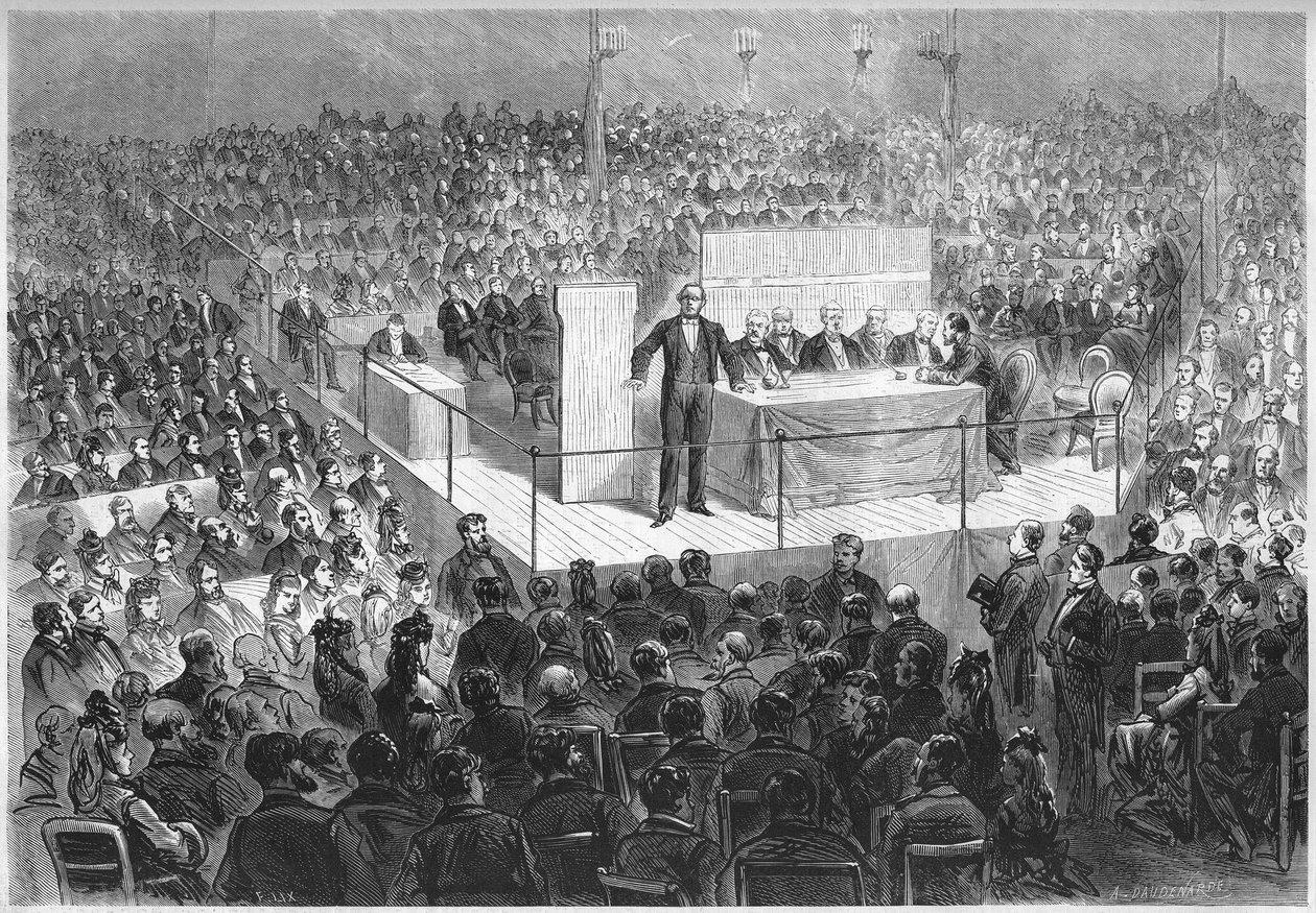 El escritor Ernest Legouvé (1807-1903) preside una 