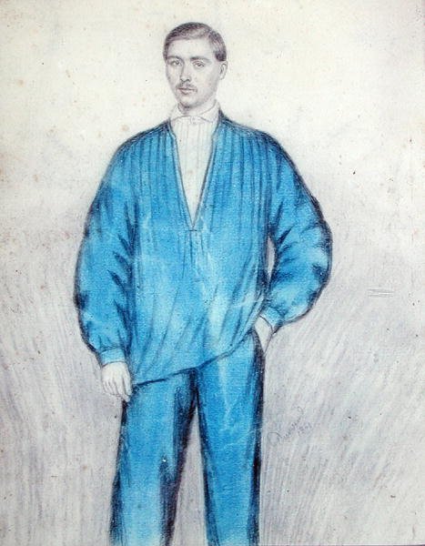 Joven obrero con mono de French School