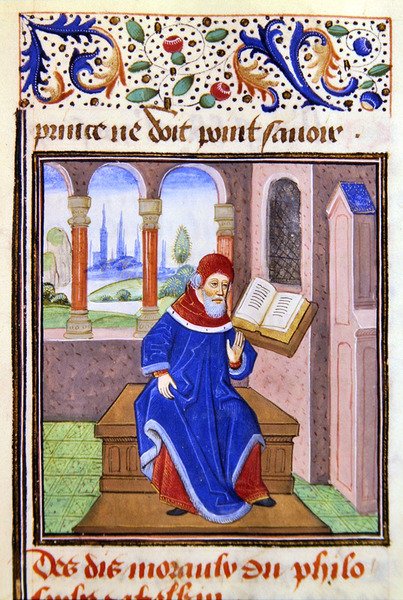 Zaqaquin, de Histoire des Philosophes, finales del siglo XV de French School