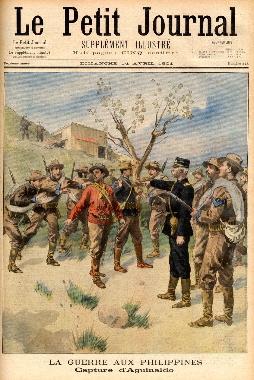 arresto del luchador por la libertad Emilio Aguinaldo Portada del periódico “Le Petit Journal” 14 de abril de French School