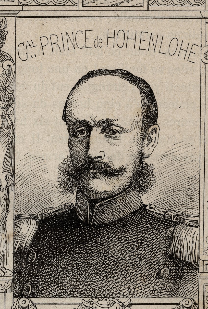 retrato del general alemán Clovis de Hohenlohe-Schillingsfurst - 1870-71 (grabado) de French School