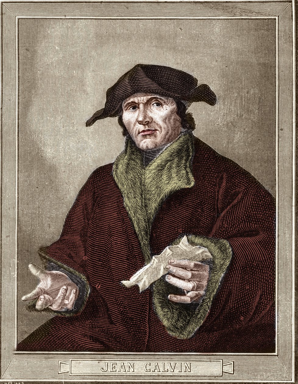 Retrato de Jean Calvin (1509-1564), reformador religioso y escritor francés. de French School