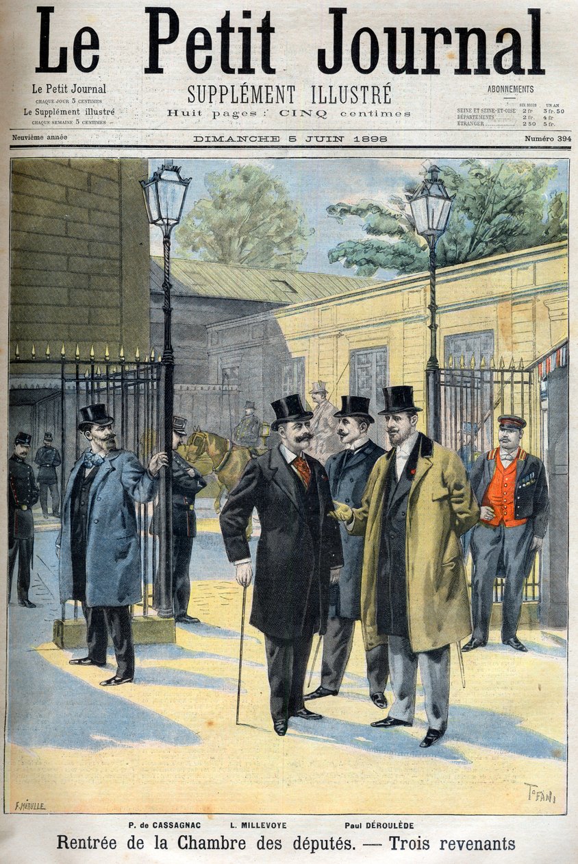 Reapertura de la cámara de diputados, ilustración en "Le Petit Journal" 5 de junio de French School