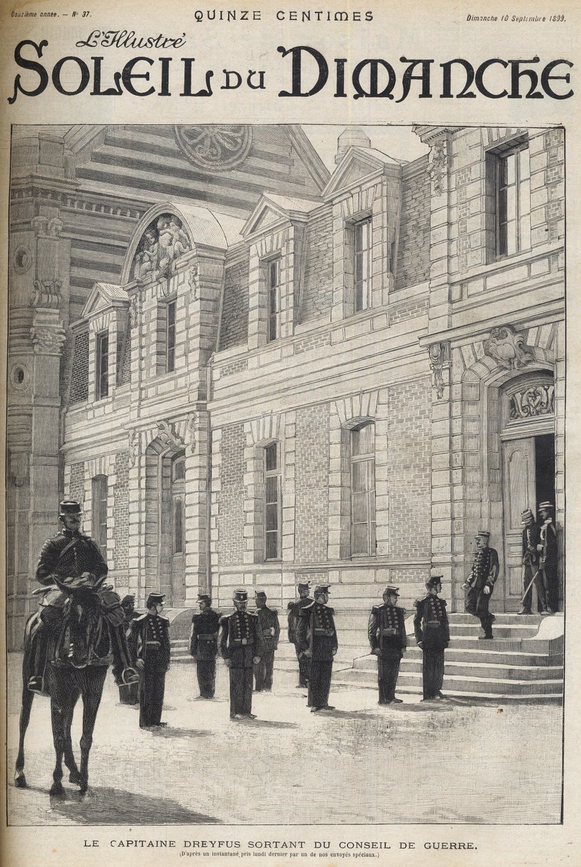 El caso Dreyfus - El capitán Alfred Dreyfus saliendo del Consejo de guerra - Caso Dreyfus - Proceso de Rennes - Alfred Dreyfus saliendo del Consejo de guerra (1899) - 