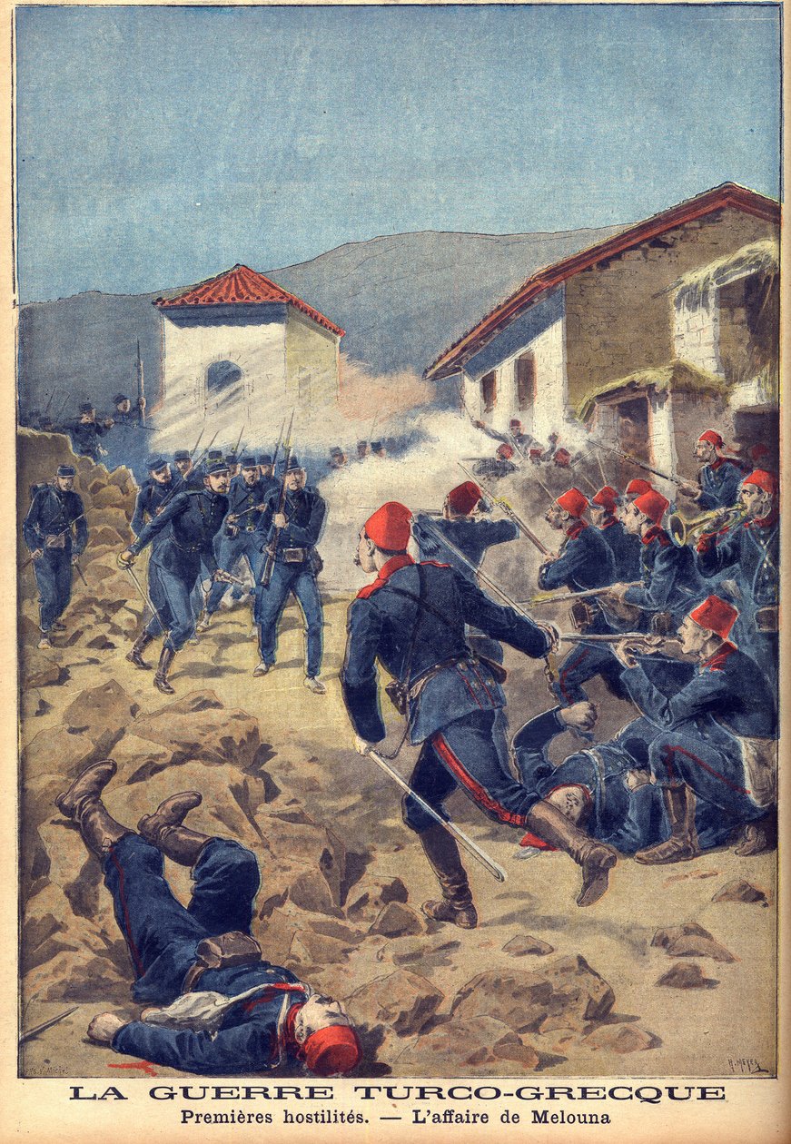 La Guerra Greco-Turca de 1897 (la Guerra de los Treinta Días) - Una de las primeras batallas en Tesalia de French School