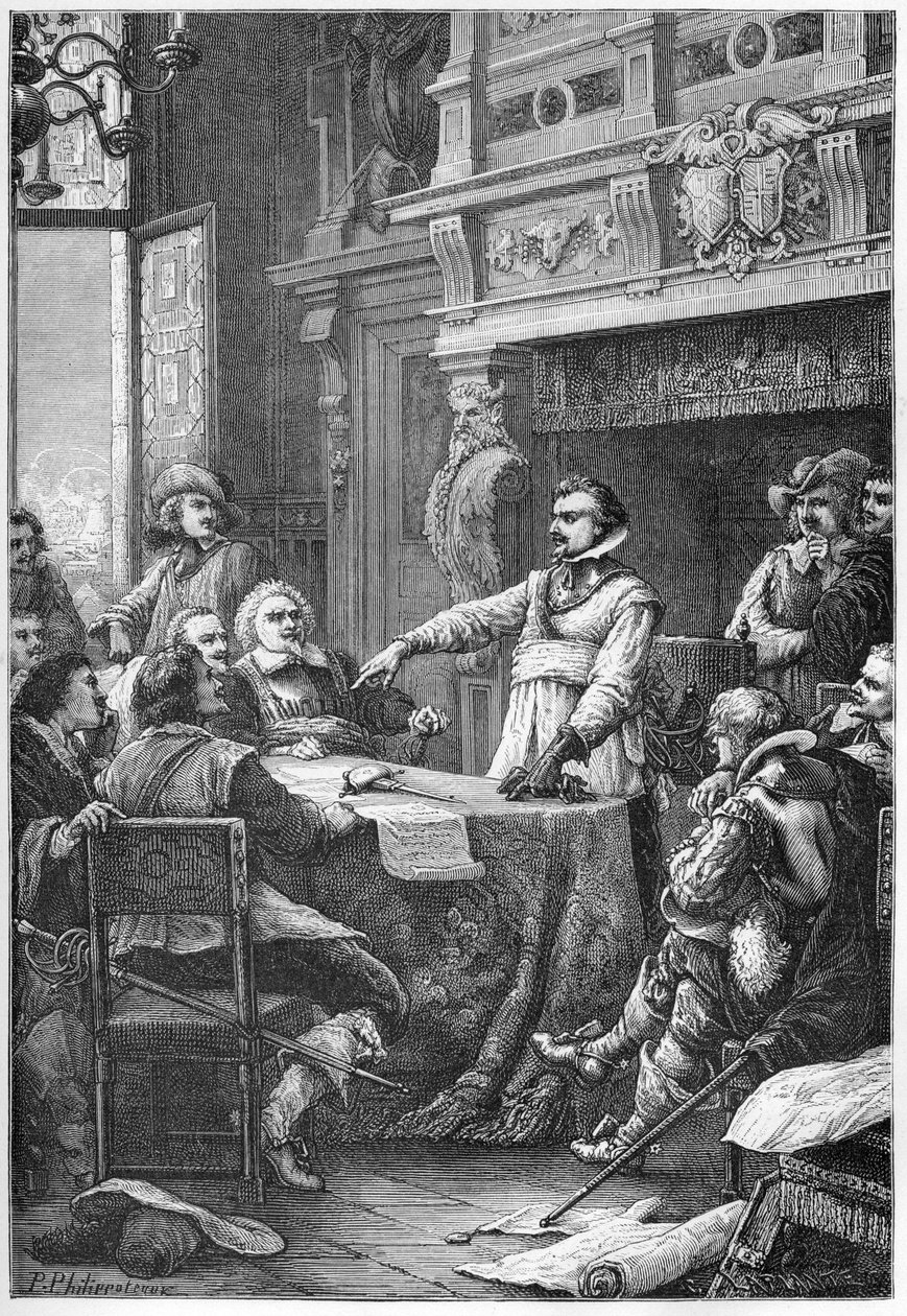 El juramento de Jean Guiton (1585-1654) prestado al Hotel de Ville el 2 de mayo de French School