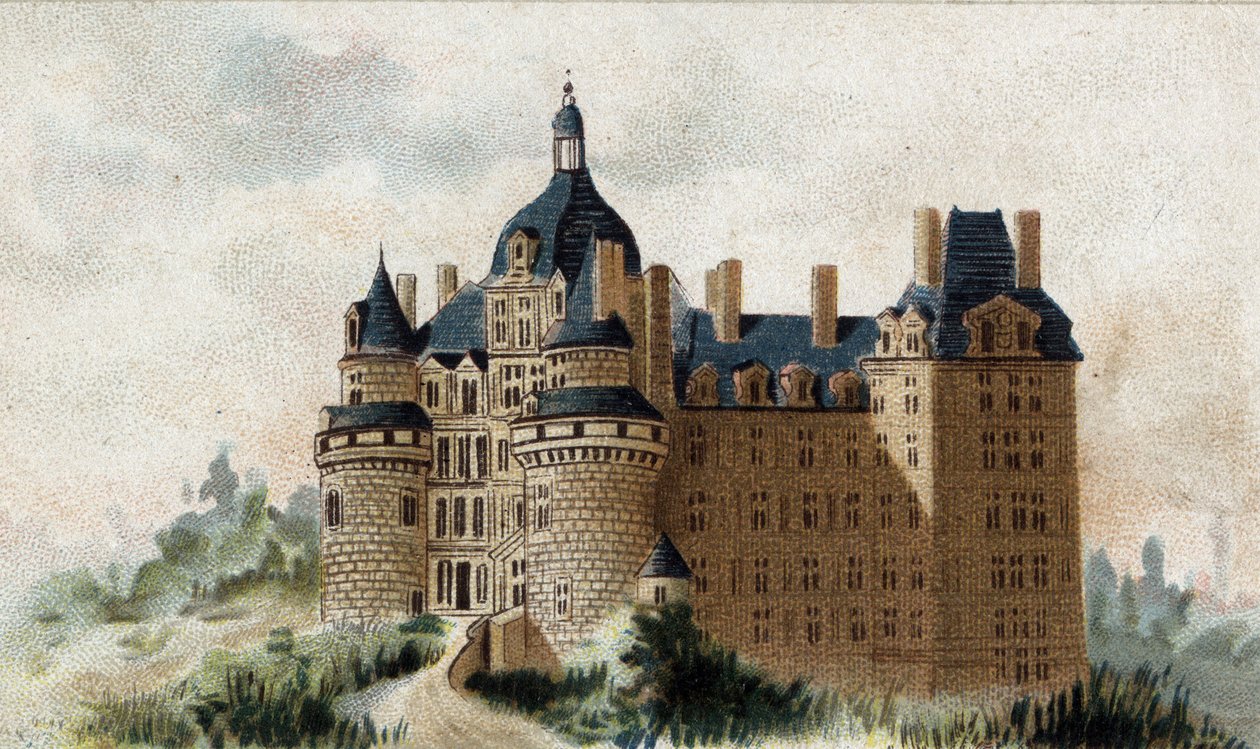 Vista del castillo de Brissac (Maine y Loira). de French School